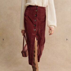 Sezane Rosalba Skirt in Terra Cotta